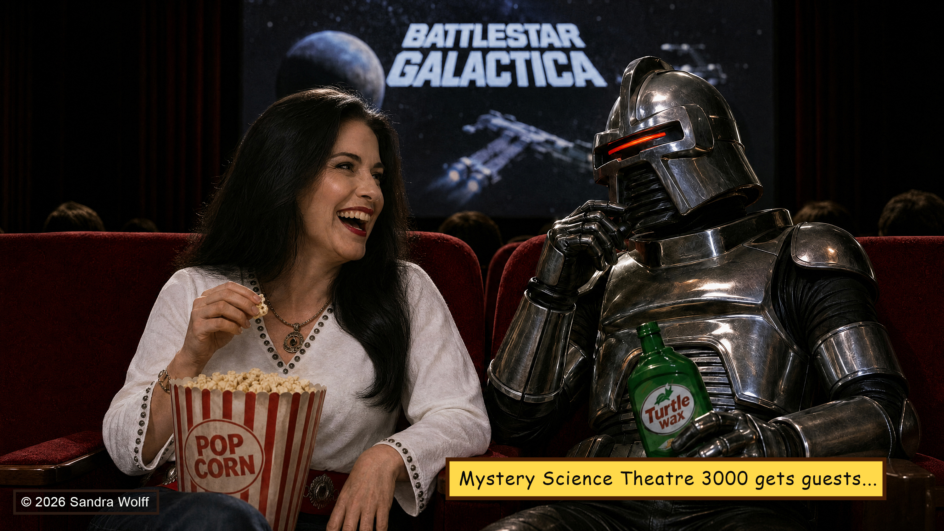 Movie Night With Popcorn and Cylons
