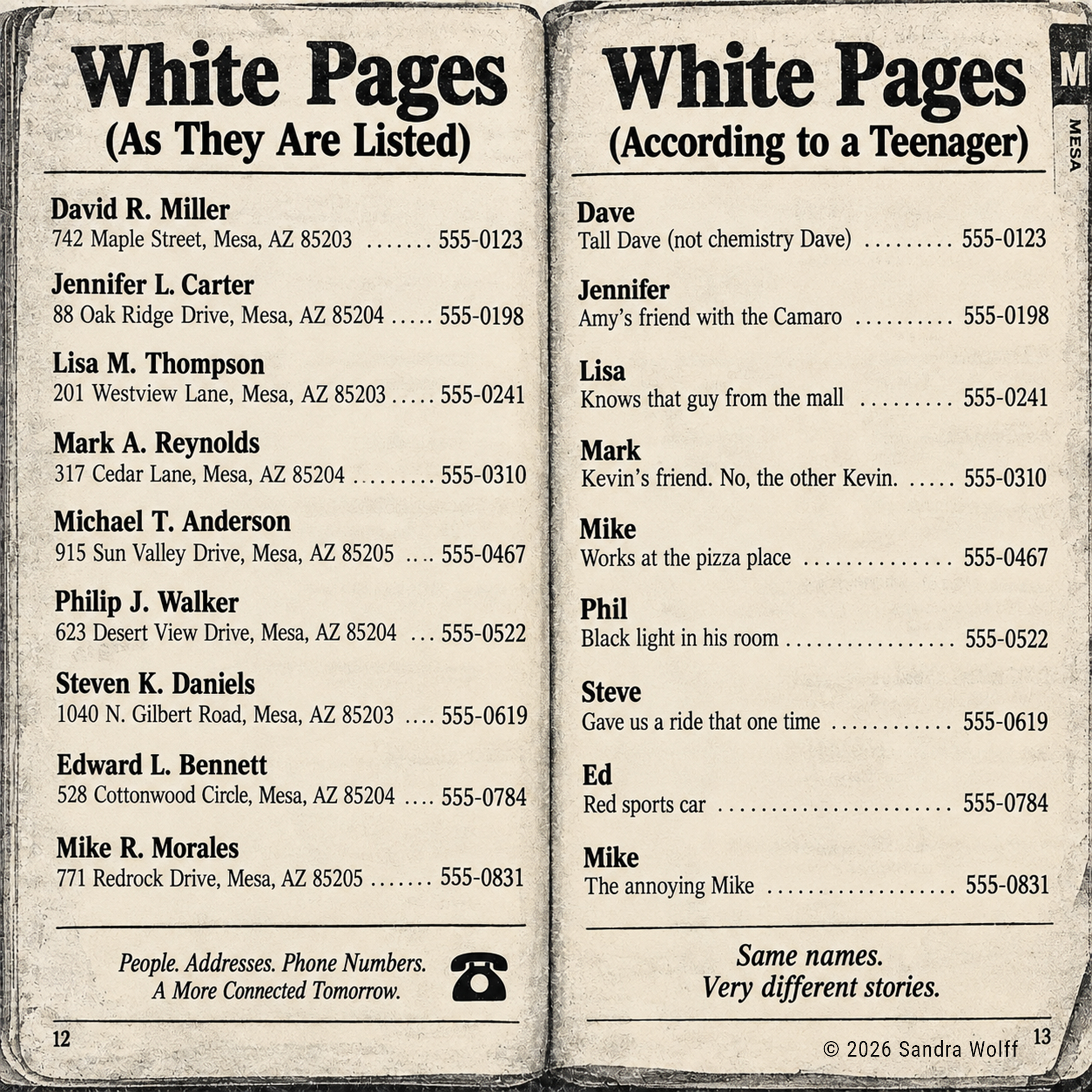 White Pages According to Teenagers